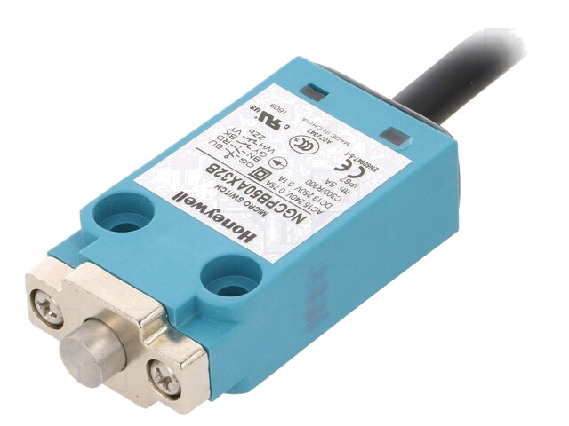 Eindschakelaar; pin; NC x2 + NO x2; 5A; max.0,03VDC; kabel 5m Eindschakelaar; pin; NC x2 + NO x2; 5A; max.0,03VDC; kabel 5m
